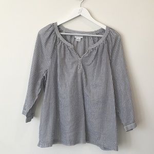Liz Claiborne 3/4 Sleeve Striped Top